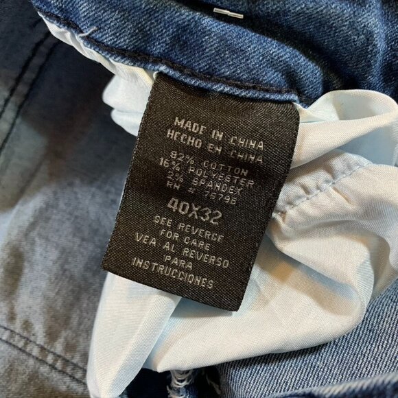 Freehold Mens 40x30 Denim Jeans Blue Skinny Distressed Paint Splatter Stretch - Picture 7 of 13